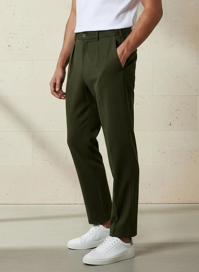 ايكونيك Iconic Men Regular Fit Pleated Trousers